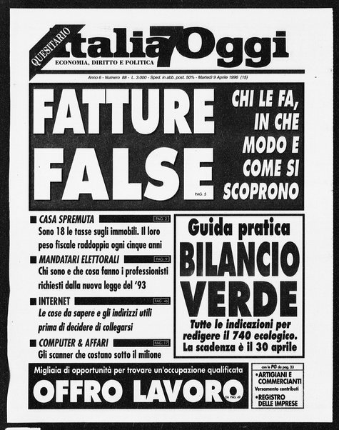 Italia oggi : quotidiano di economia finanza e politica